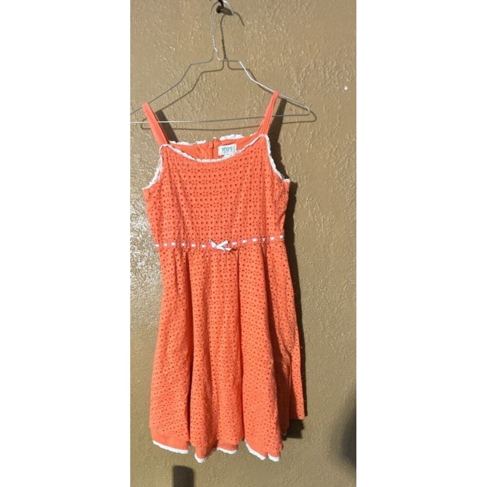 The Children's Place Orange Eyelet Dress Size 12